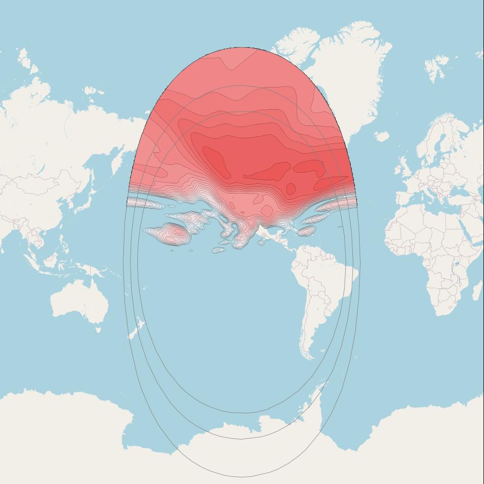 Eutelsat 115 West B at 115° W downlink Ku-band Ku4 beam coverage map