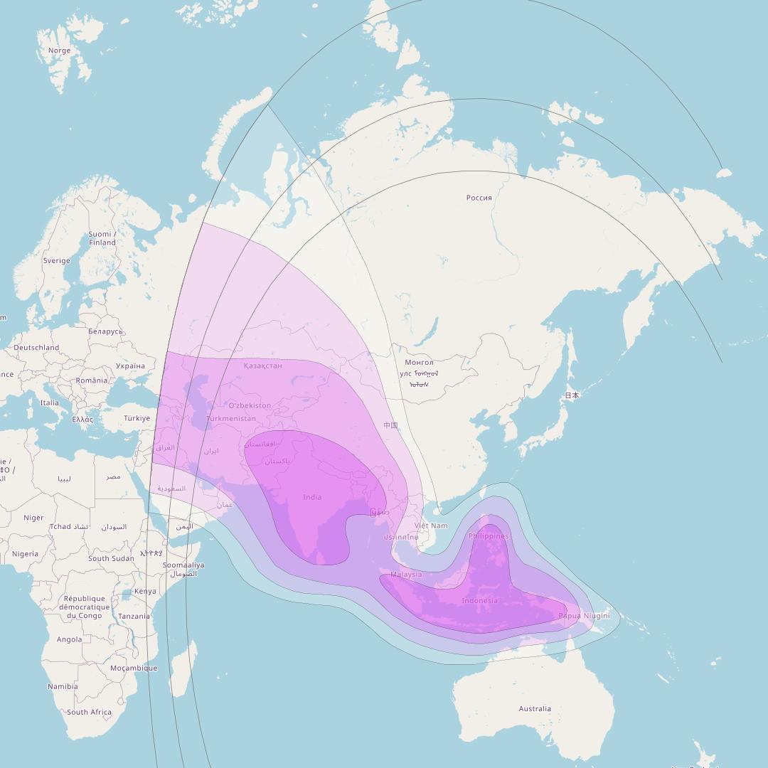 Bangabandhu-1 at 119° E downlink C-band Regional beam coverage map