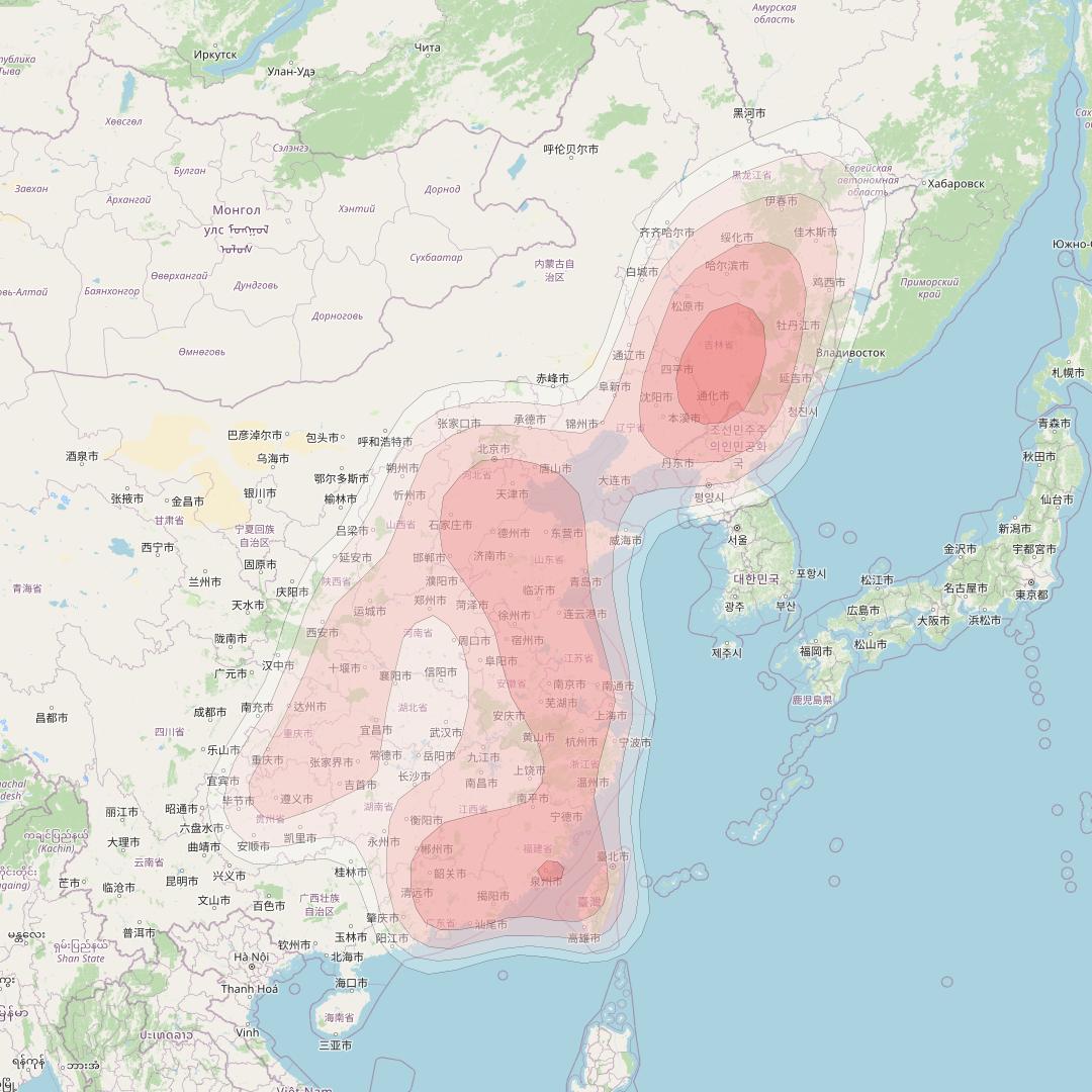 Thaicom 4 at 119° E downlink Ku-band Broadcast 3 beam coverage map