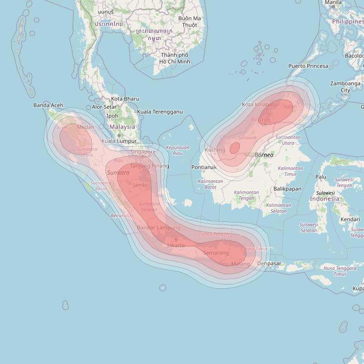 Thaicom 4 at 119° E downlink Ku-band Broadcast 6 beam coverage map