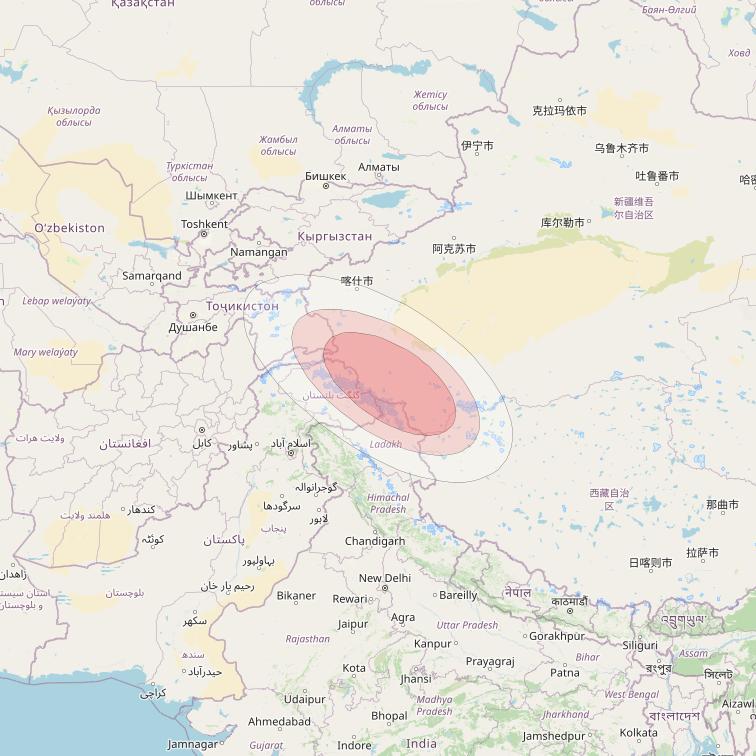 Thaicom 4 at 119° E downlink Ku-band Spot 100 beam coverage map