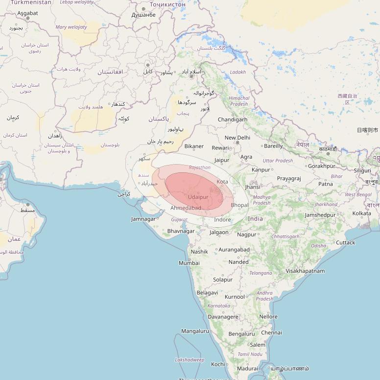 Thaicom 4 at 119° E downlink Ku-band Spot 106 beam coverage map