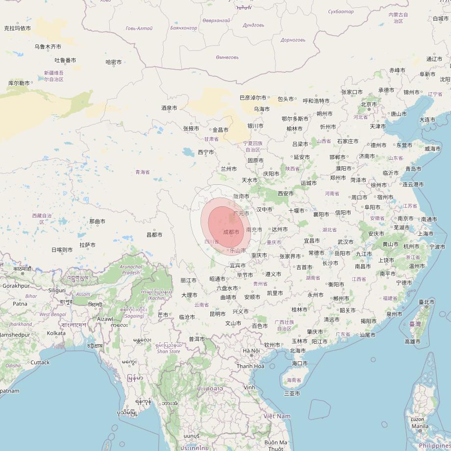 Thaicom 4 at 119° E downlink Ku-band Spot 309 beam coverage map