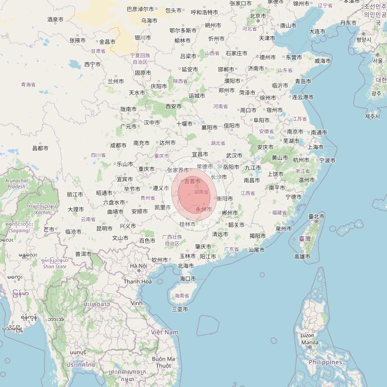 Thaicom 4 at 119° E downlink Ku-band Spot 316 beam coverage map