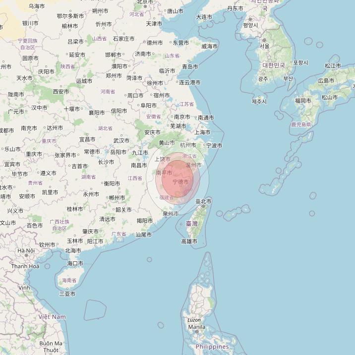 Thaicom 4 at 119° E downlink Ku-band Spot 318 beam coverage map