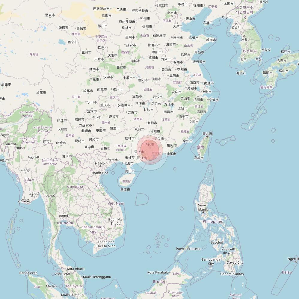 Thaicom 4 at 119° E downlink Ku-band Spot 320 beam coverage map