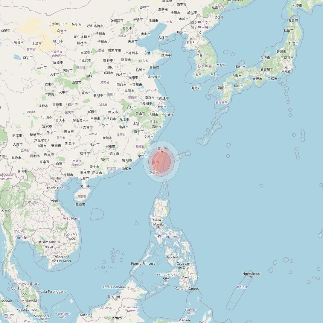 Thaicom 4 at 119° E downlink Ku-band Spot 322 beam coverage map