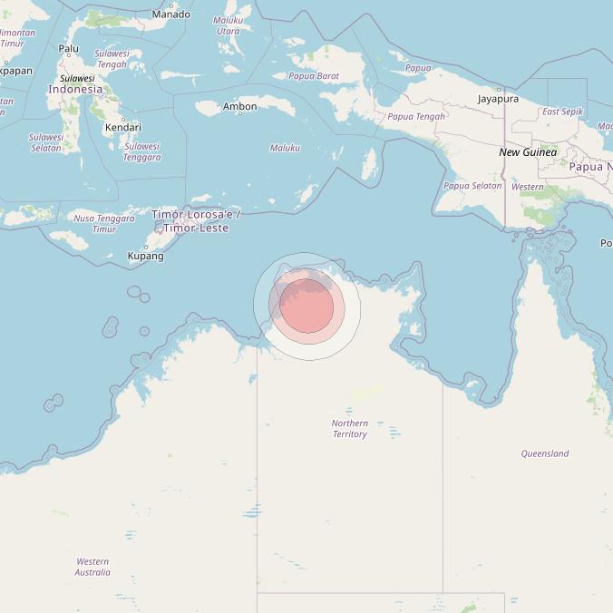 Thaicom 4 at 119° E downlink Ku-band Spot 502 beam coverage map