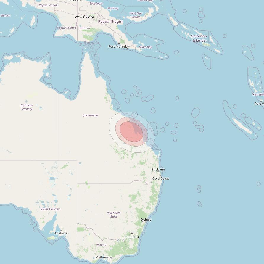 Thaicom 4 at 119° E downlink Ku-band Spot 504 beam coverage map