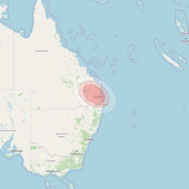 Thaicom 4 at 119° E downlink Ku-band Spot 505 beam coverage map