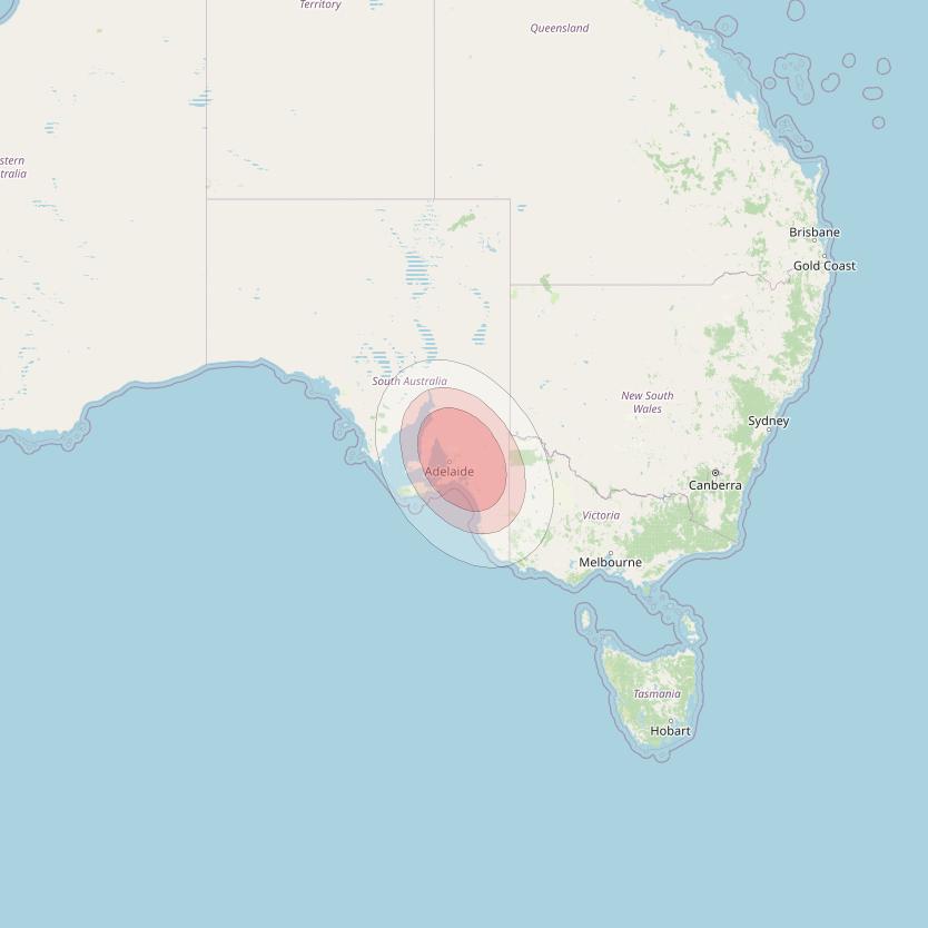 Thaicom 4 at 119° E downlink Ku-band Spot 509 beam coverage map