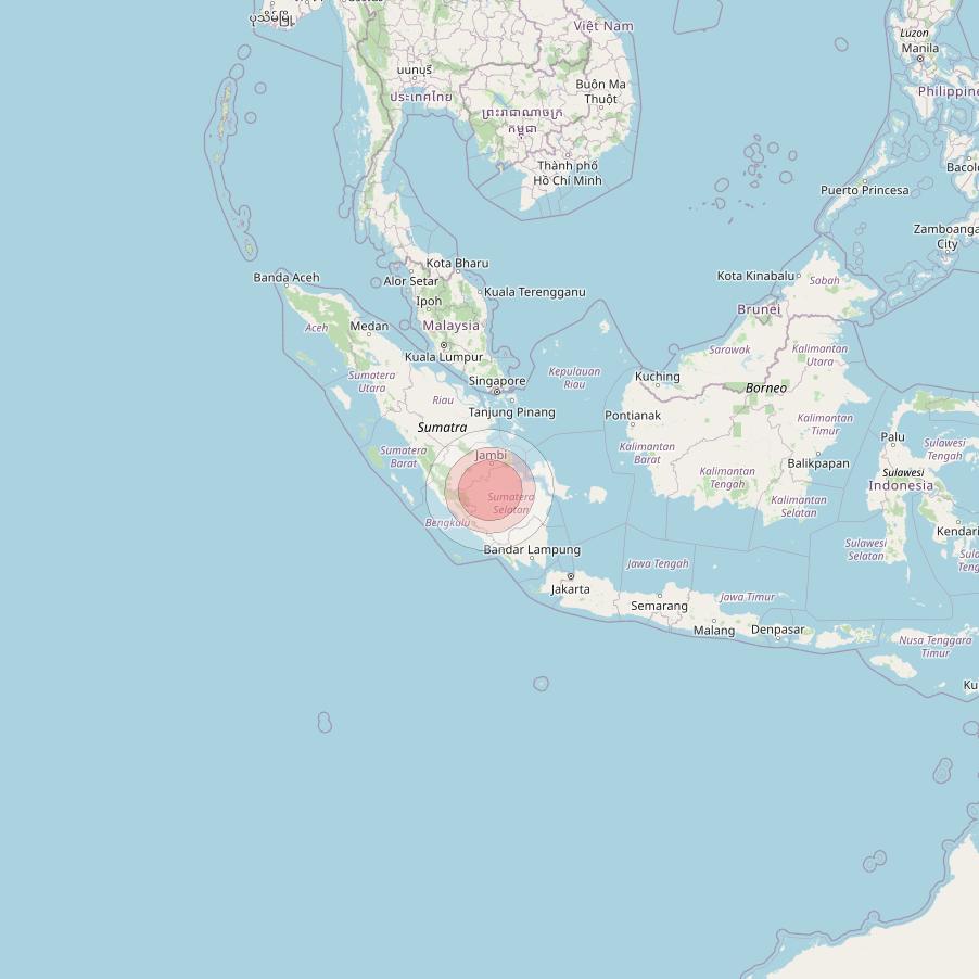 Thaicom 4 at 119° E downlink Ku-band Spot 603 beam coverage map