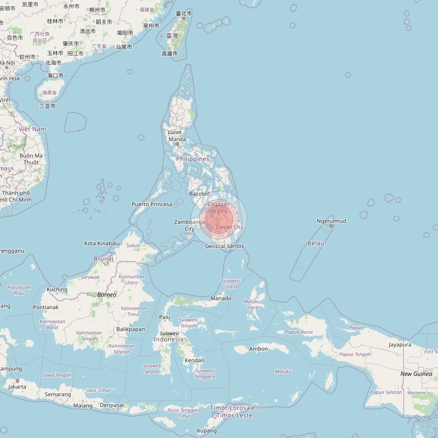 Thaicom 4 at 119° E downlink Ku-band Spot 703 beam coverage map