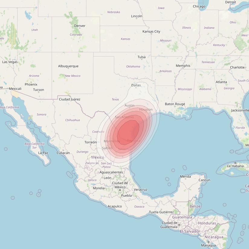 Echostar 14 at 119° W downlink Ku-band Spot A10 (CorpusCristi) beam coverage map