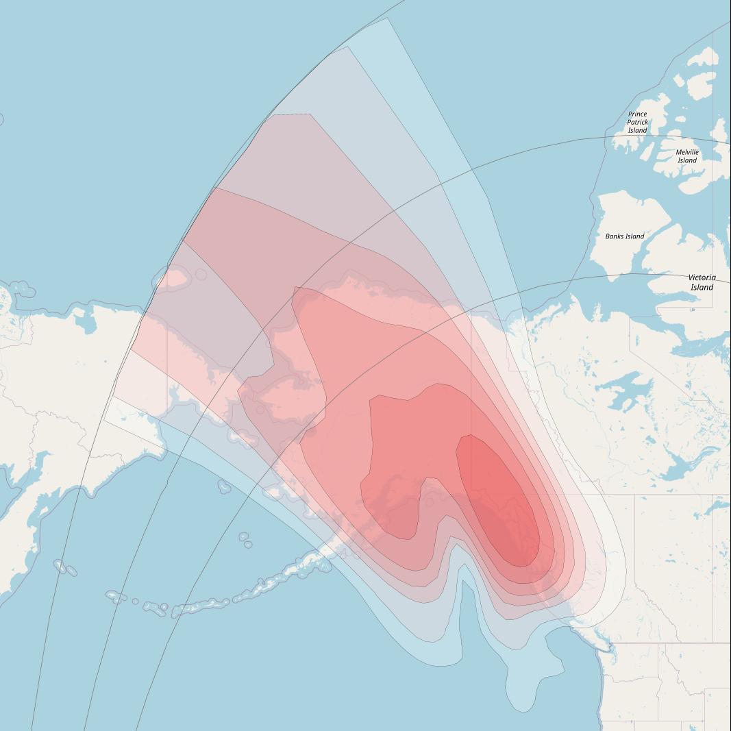 Echostar 14 at 119° W downlink Ku-band Spot A24 (Alaska) beam coverage map