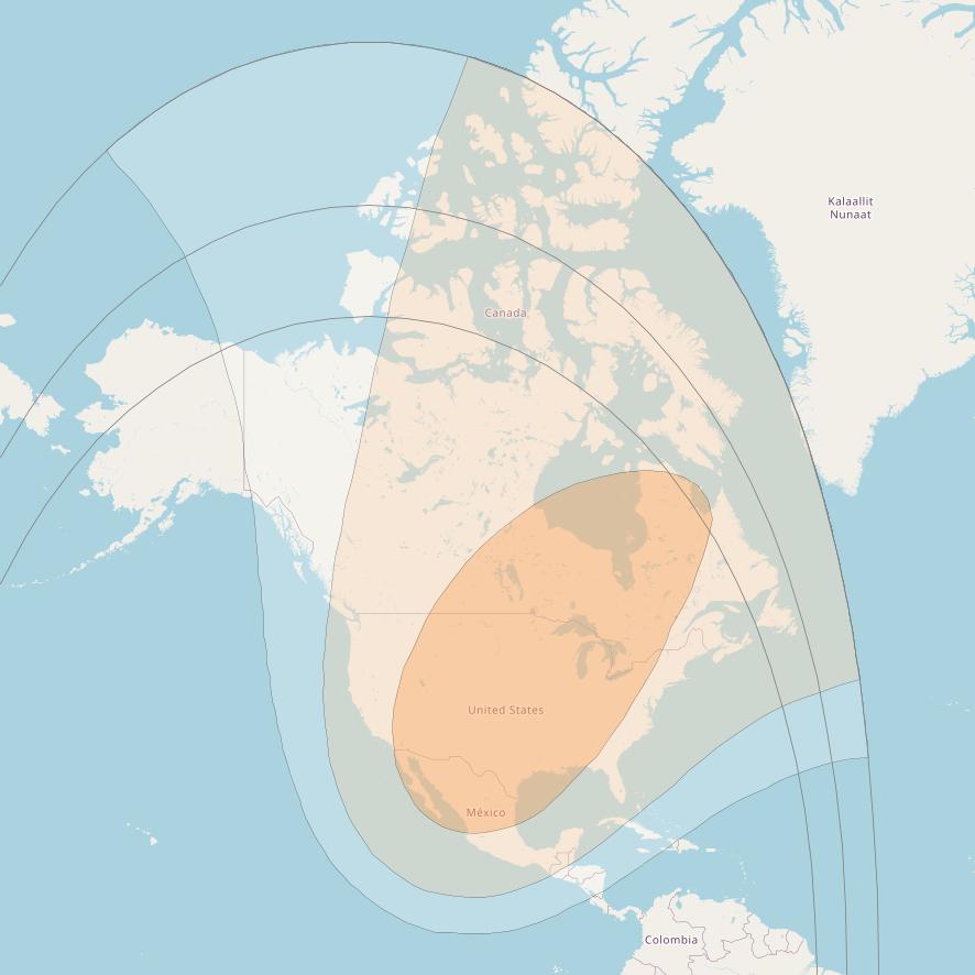 Galaxy 31 at 121° W downlink Ka-band North America beam coverage map