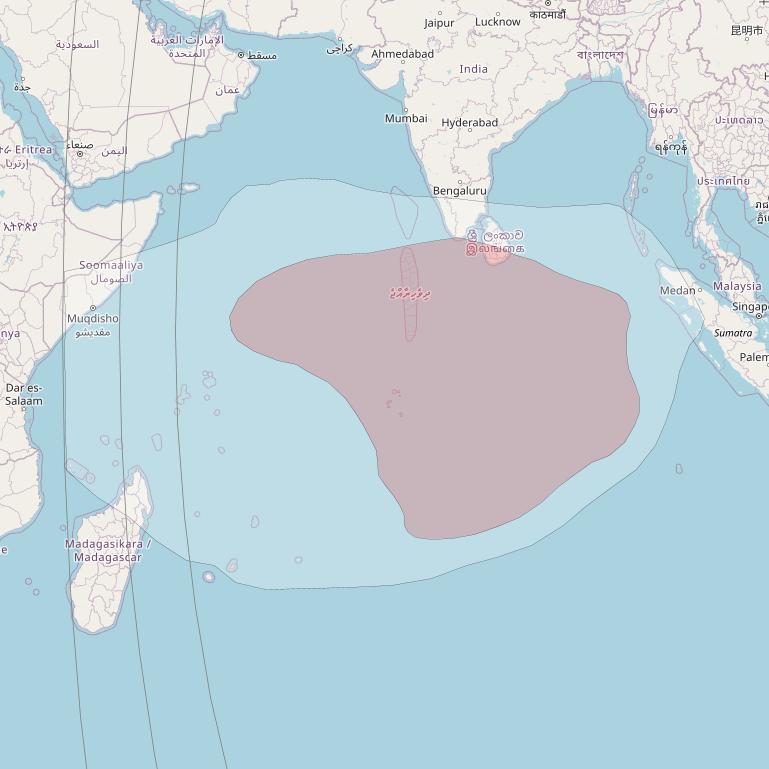JCSat 4B at 124&deg; E downlink Ku-band Steerable beam (subject to change) coverage map