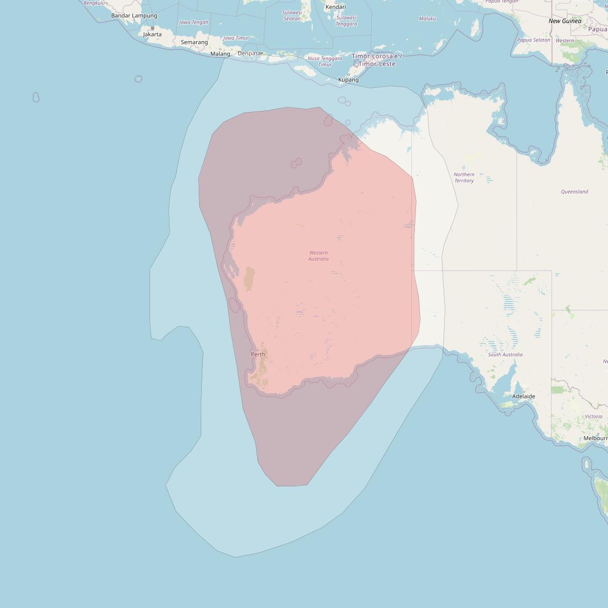JCSat 4B at 124&deg; E downlink Ku-band Steerable beam (subject to change) coverage map