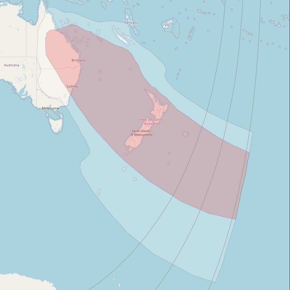 JCSat 4B at 124&deg; E downlink Ku-band Steerable beam (subject to change) coverage map
