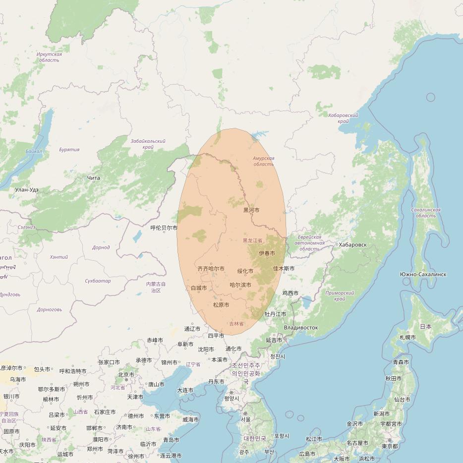 Chinasat 26 at 125&deg; E downlink Ka-band B051 User Spot beam coverage map