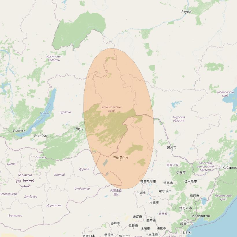 Chinasat 26 at 125&deg; E downlink Ka-band B052 User Spot beam coverage map