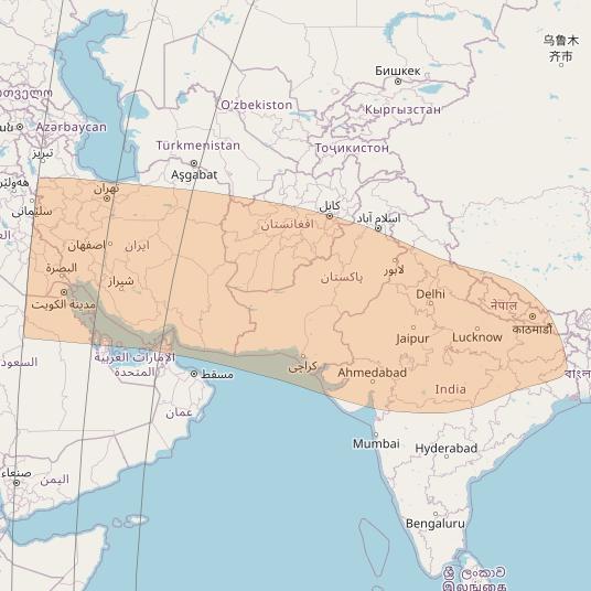 Chinasat 26 at 125&deg; E downlink Ka-band B068 User Spot beam coverage map