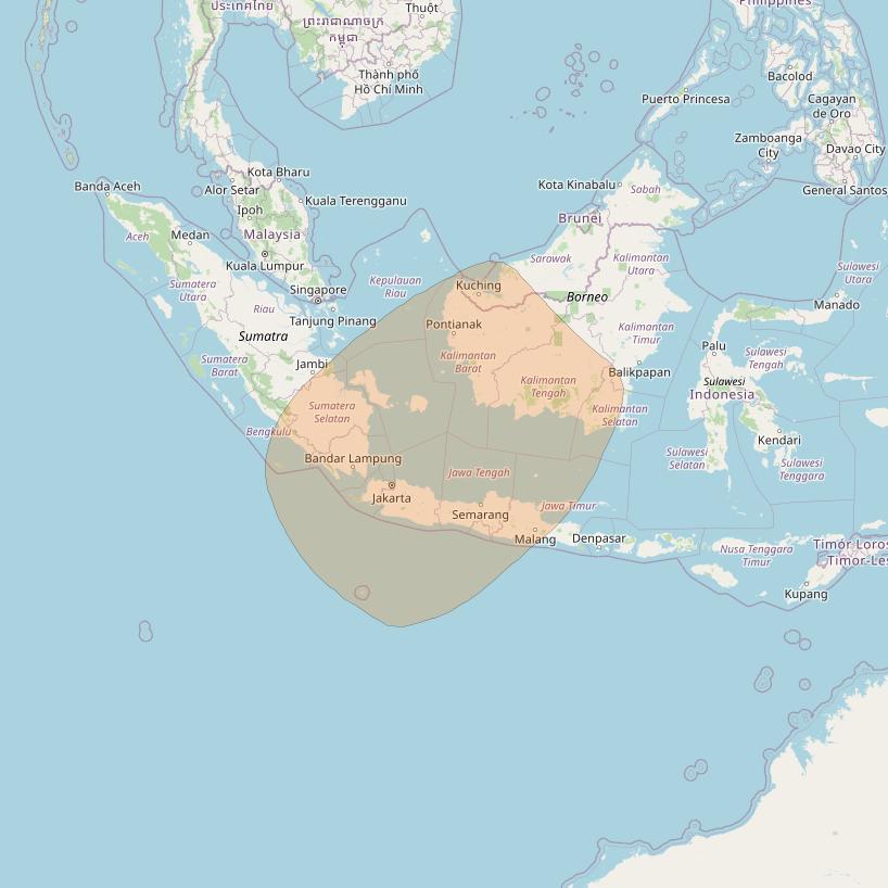 Chinasat 26 at 125&deg; E downlink Ka-band B074 User Spot beam coverage map