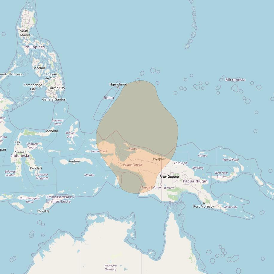 Chinasat 26 at 125&deg; E downlink Ka-band B085 User Spot beam coverage map