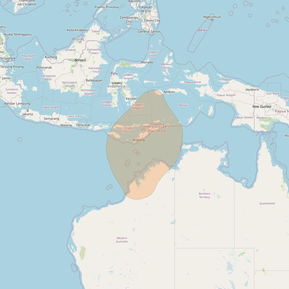 Chinasat 26 at 125&deg; E downlink Ka-band B172 User Spot beam coverage map