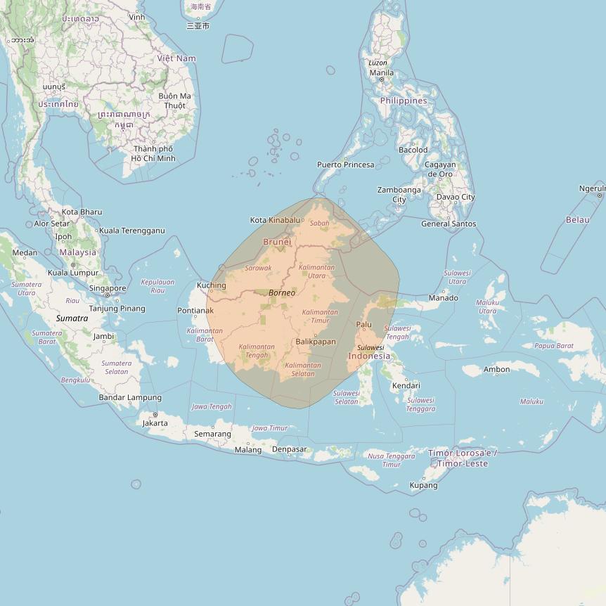 Chinasat 26 at 125&deg; E downlink Ka-band B181 User Spot beam coverage map