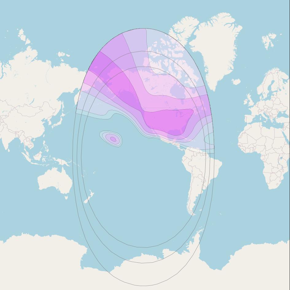 Galaxy 30 at 125° W downlink C-band North America beam coverage map