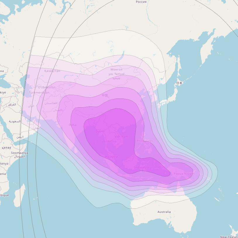 LAOSat 1 at 128° E downlink C-band Regional beam coverage map