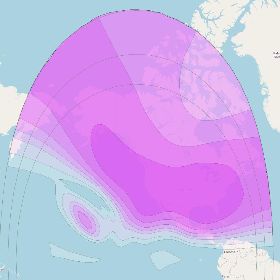 Galaxy 12 at 129° W downlink C-band North America (CVDN/CHDN) beam coverage map