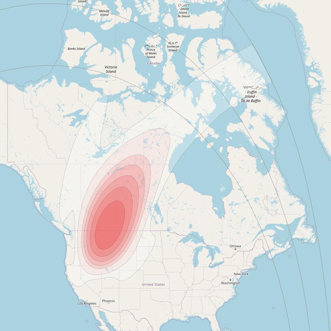 SES 15 at 129° W downlink Ku-band User Spot 11 beam coverage map