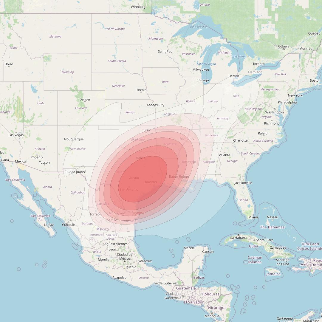 SES 15 at 129° W downlink Ku-band User Spot 21 beam coverage map