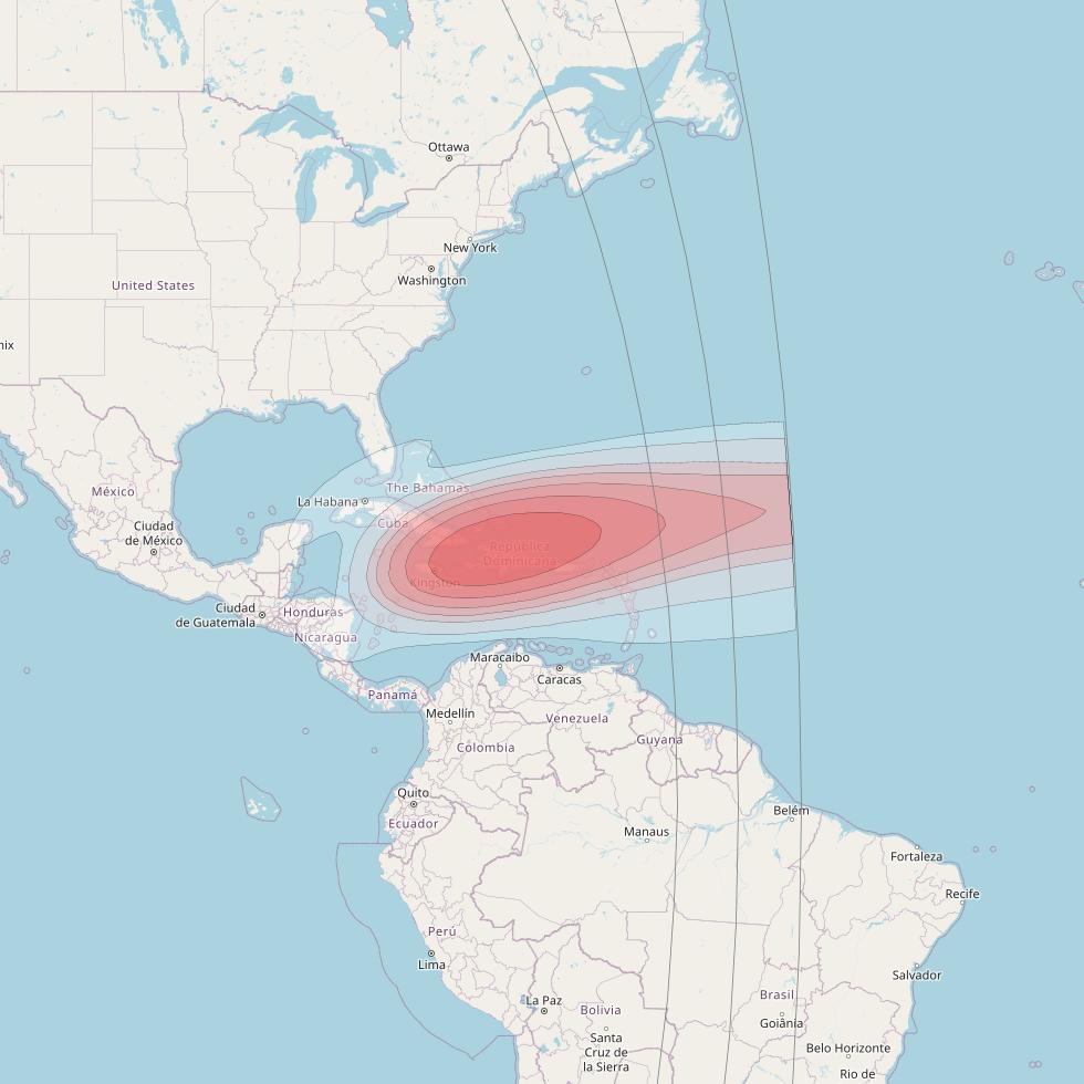 SES 15 at 129° W downlink Ku-band User Spot 30 beam coverage map