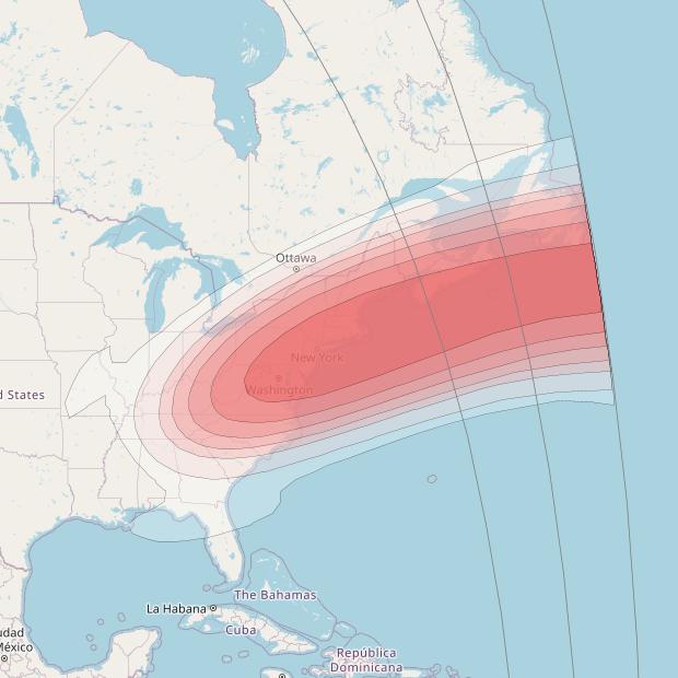 SES 15 at 129° W downlink Ku-band User Spot 37 beam coverage map