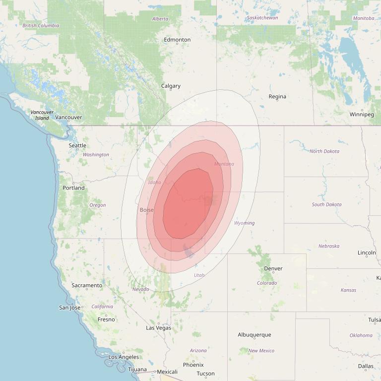 Ciel 2 at 129° W downlink Ku-band  NEIdahoSB12 Spot Beam coverage map