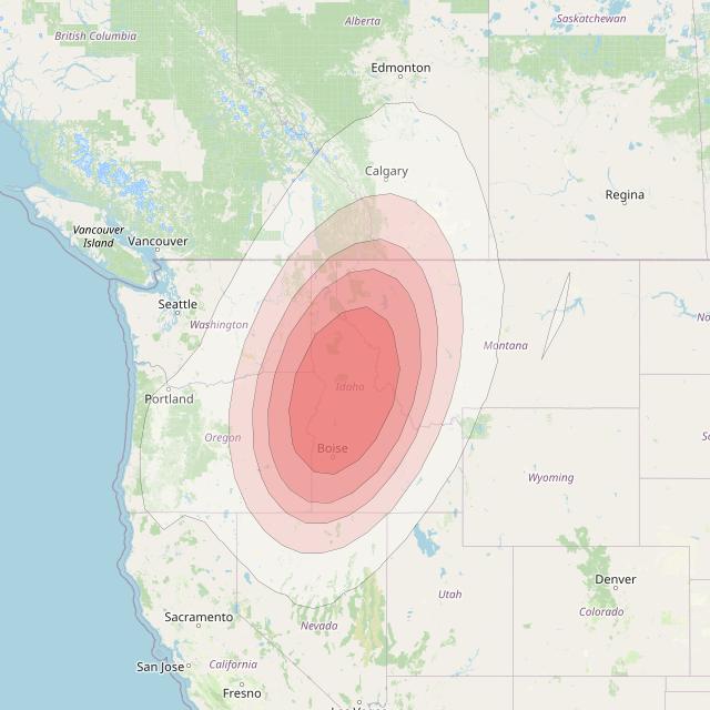 Ciel 2 at 129° W downlink Ku-band  NWIdahoSB11 Spot Beam coverage map