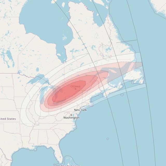 Ciel 2 at 129° W downlink Ku-band  NWNewYorkSB23 Spot Beam coverage map