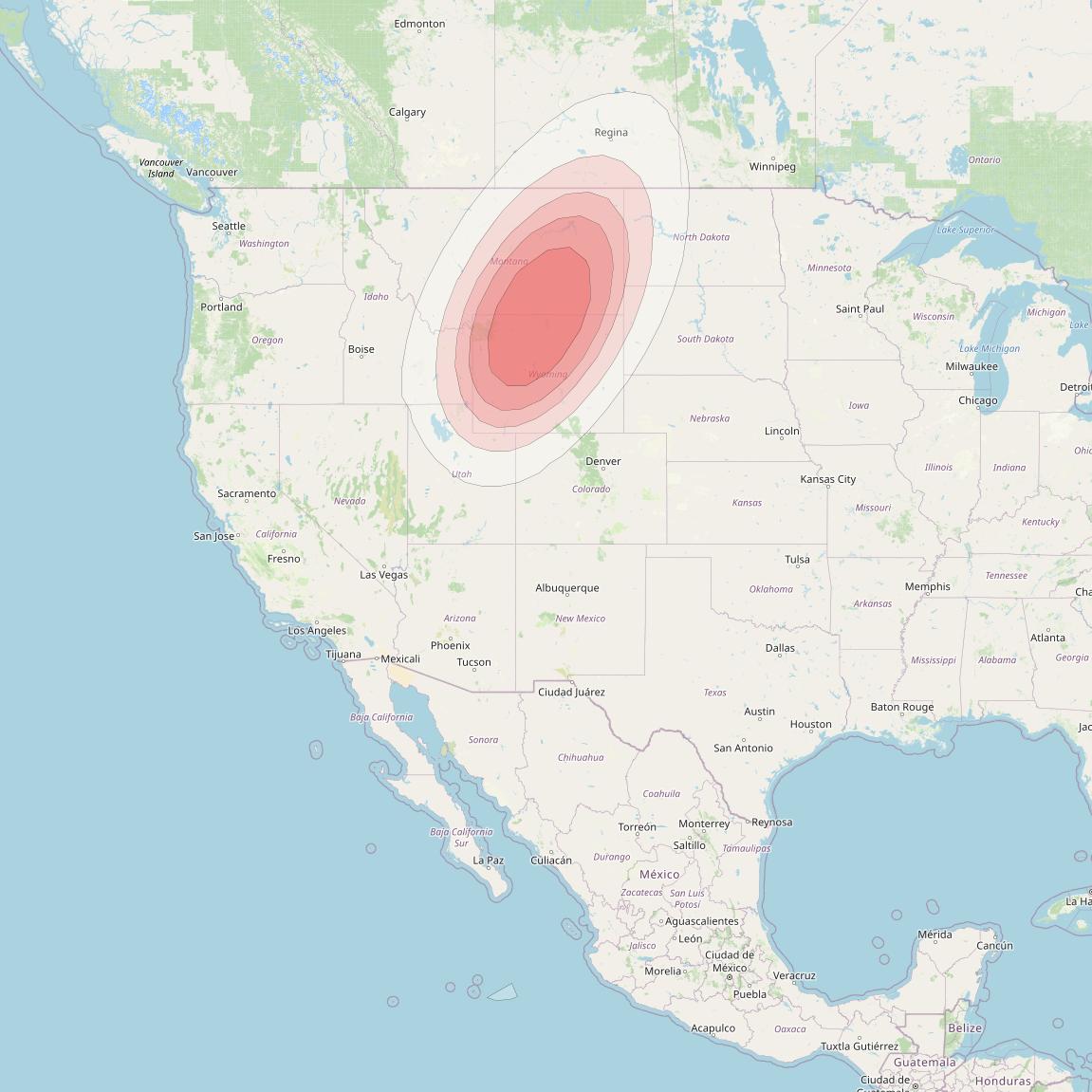 Ciel 2 at 129° W downlink Ku-band  SCentralMontanaSB13 Spot Beam coverage map