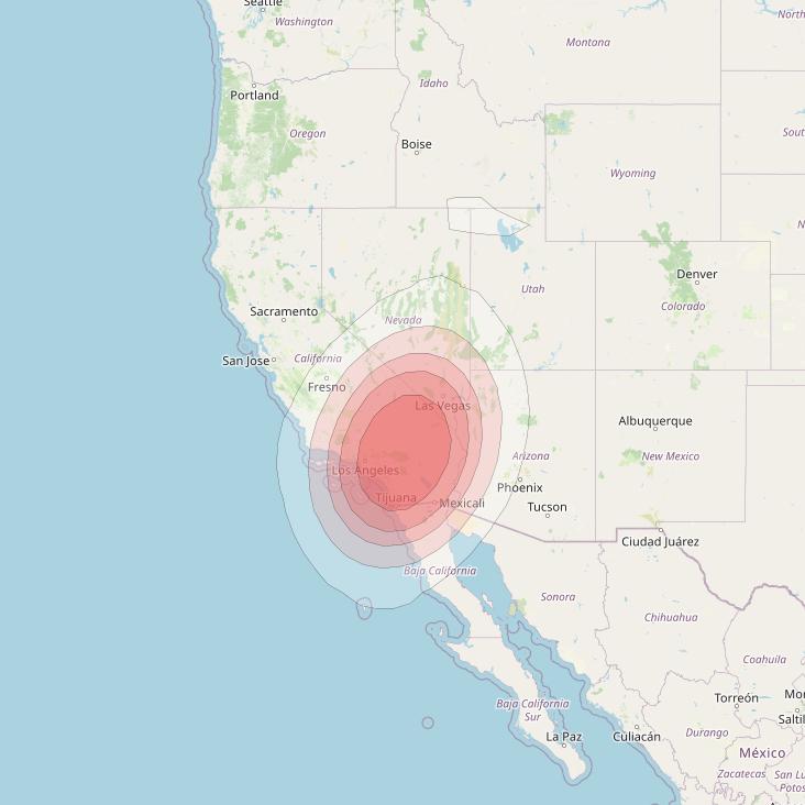 Ciel 2 at 129° W downlink Ku-band  SouthernCaliforniaSB33 Spot Beam coverage map