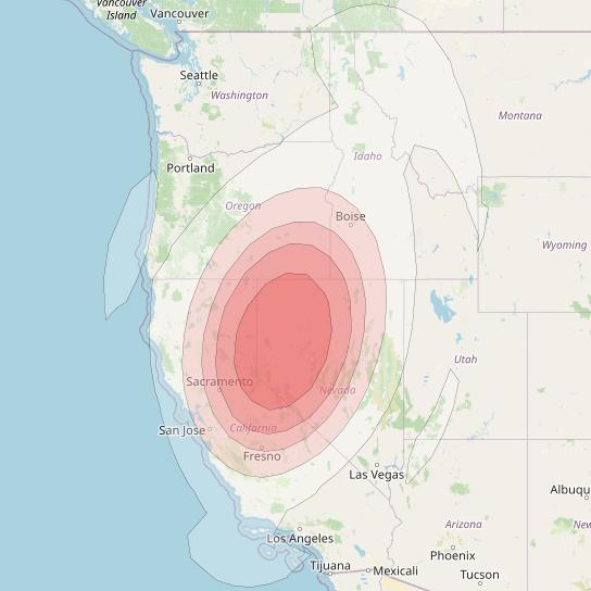 Ciel 2 at 129° W downlink Ku-band  WesternNevadaSB17 Spot Beam coverage map