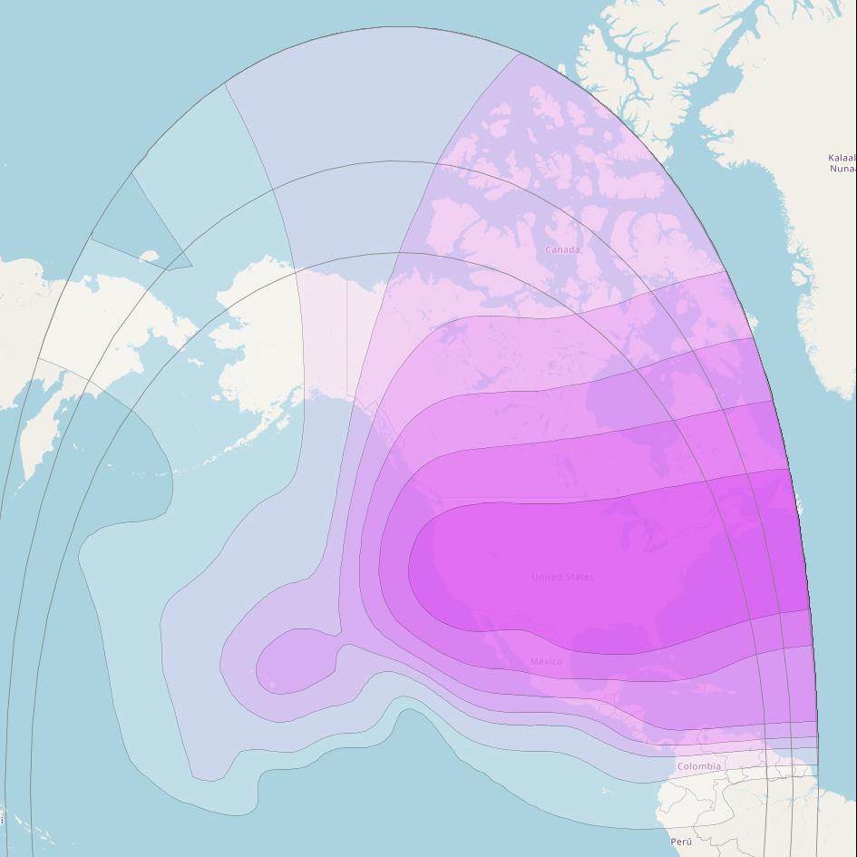 AMC 1 at 131° W downlink C-band CTV beam coverage map