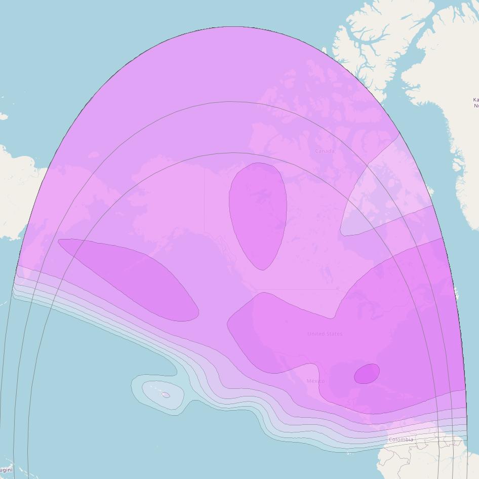 SES 21 at 131&deg; W downlink C-band North America beam coverage map