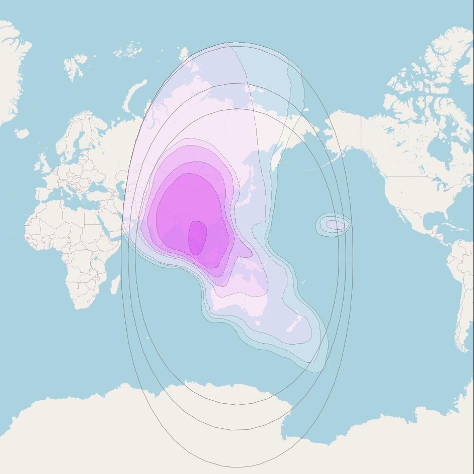 Vinasat 1 at 132° E downlink C-band Wide beam coverage map