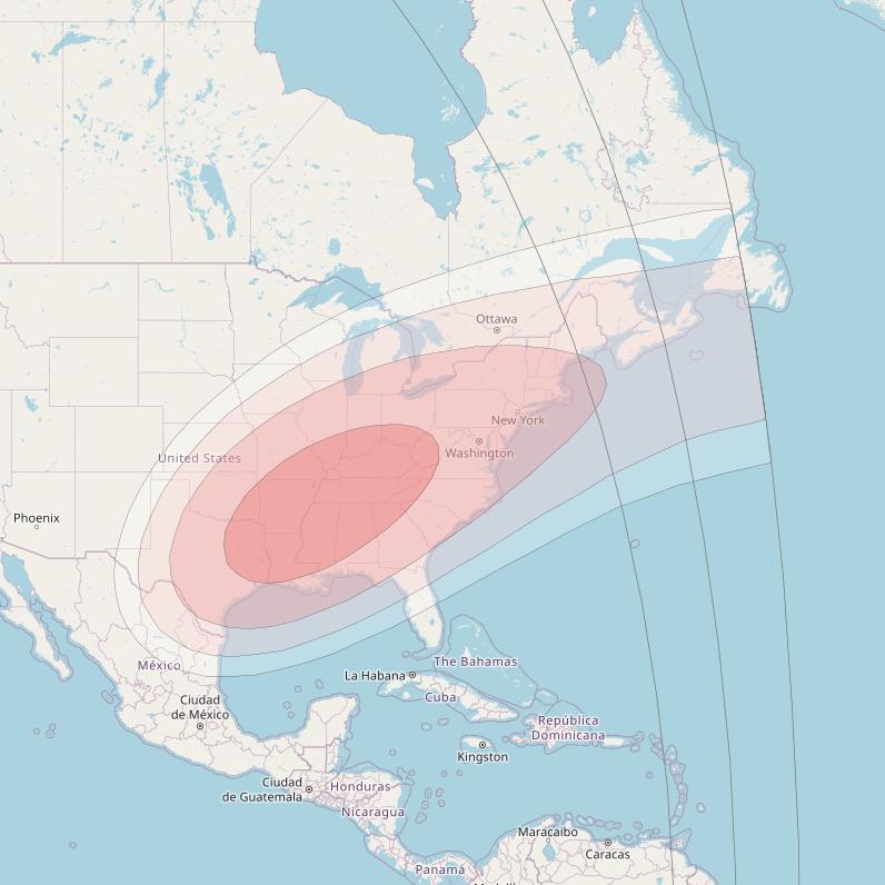 Galaxy 33 at 133° W downlink Ku-band Spot beam coverage map