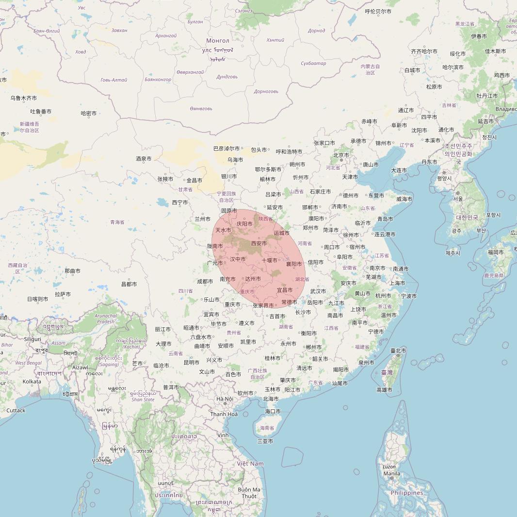 APSTAR 6D at 134° E downlink Ku-band S11 User Spot beam coverage map