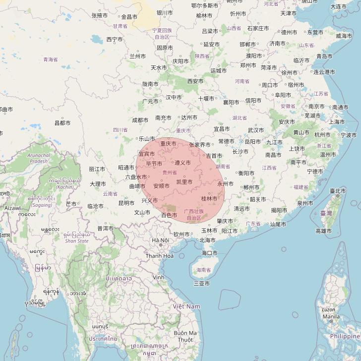 APSTAR 6D at 134° E downlink Ku-band S12 User Spot beam coverage map