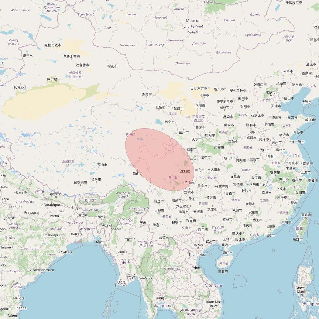 APSTAR 6D at 134° E downlink Ku-band S13 User Spot beam coverage map